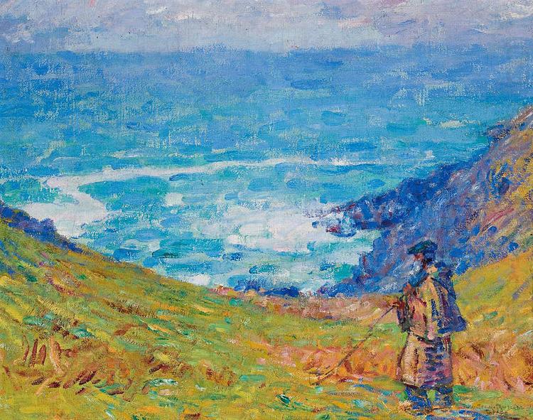 Pecheur sur falaise, John Peter Russell